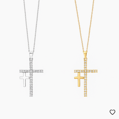 Κολιέ με Διπλό Σταυρό